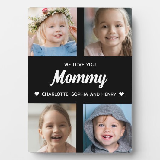 Wir Liebe, dass Sie Mommy Family Foto Collage halt Fotoplatte (Vorderseite)