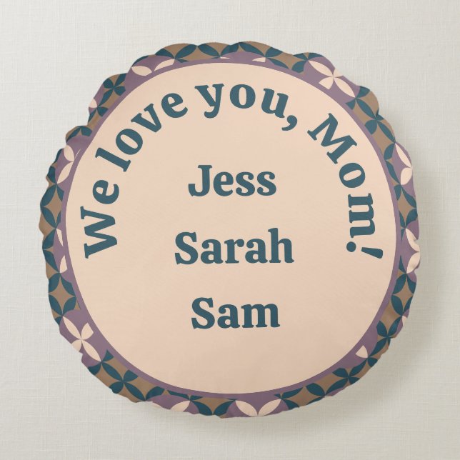 Wir Liebe dich, Mama! Rundes Kissen (Vorderseite)