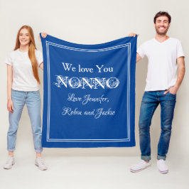 "Wir Liebe dich nONNO" Personalisiert blau und wei Fleecedecke