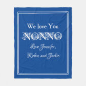 "Wir Liebe dich nONNO" Personalisiert blau und wei Fleecedecke (Vorderseite)