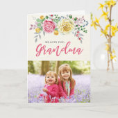 Wir Liebe dich, Oma. | Foto Grußkarte Karte (Gelbe Blume)