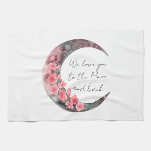 Wir Liebe dich zum Mond und zurück Geschirrtuch