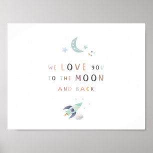 Wir Liebe dich zum Mond und zurück Kinderzimmer Po Poster