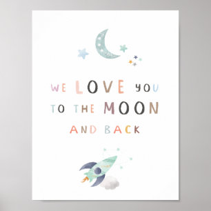 Wir Liebe dich zum Mond und zurück Kinderzimmer Po Poster