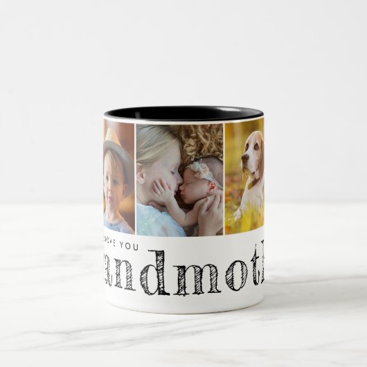 Wir Liebe dir Großmutter Großkinder Fotos Zweifarbige Tasse (Mittel)
