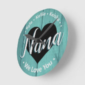 Wir Liebe dir Nana Grandkid Namen Acrylmauer-Uhr Runde Wanduhr (Winkel)