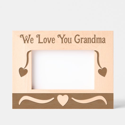 Wir Liebe dir Oma Liebe Herzen Geätzte Rahmen (Vorderseite)