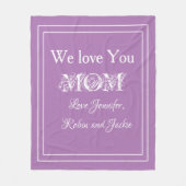 "Wir Liebe du MAMA" Individuellen Namen Lavender Fleecedecke (Vorderseite)