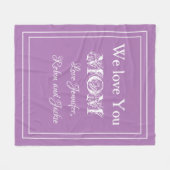 "Wir Liebe du MAMA" Individuellen Namen Lavender Fleecedecke (Vorderseite (Horizontal))