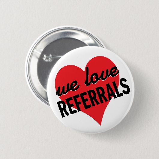 Wir Liebe-Empfehlungsgeschäftsmitteilung Button (Vorne & Hinten)