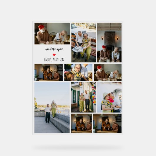 Wir Liebe für die individuelle FotoCollage Acrylschild (Vorderseite)