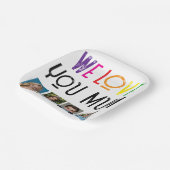 WIR LIEBE GIFT, EDIT ADD FOTO TILE RAINBOW WIR LIE PAPPTELLER (Gewinkelt)