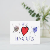 Wir Liebe haggis Postkarte (Stehend Vorderseite)