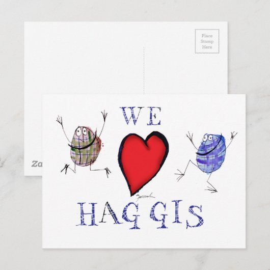 Wir Liebe haggis Postkarte (Vorne/Hinten)
