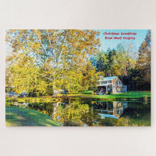 Wir Liebe Holzhütten West Virginia. Jigsaw Puzzle (Horizontal)