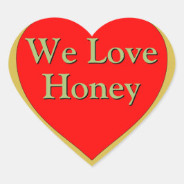 Wir Liebe Honey Golden Amber Herz-Aufkleber