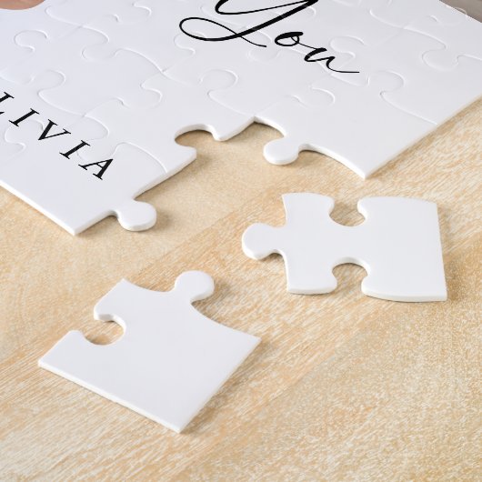 Wir Liebe| Ihr Foto mit Skript und Herz Puzzle (Seite)