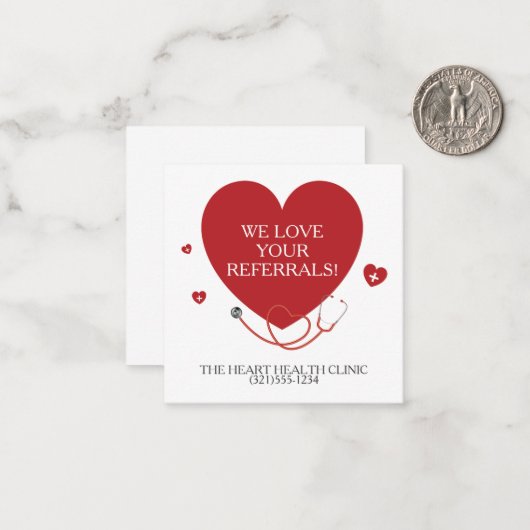 Wir Liebe Ihrer Referenzen Medizin Mitteilungskarte (Vorderseite/Rückseite Beispiel)