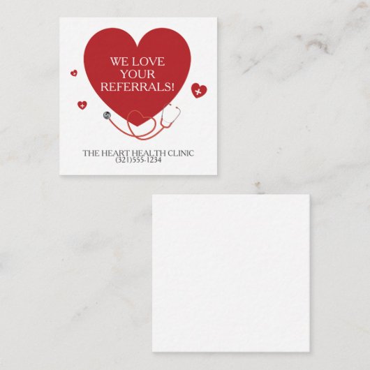 Wir Liebe Ihrer Referenzen Medizin Mitteilungskarte (Vorne/Hinten)