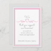 Wir Liebe Ihrer "Support Business Valentine's Day  Einladung (Vorne/Hinten)