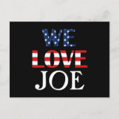 Wir Liebe Joe, amerikanische Flagge Postkarte (Vorderseite)
