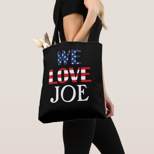 Wir Liebe Joe, amerikanische Flagge Tasche (Von Nahem)