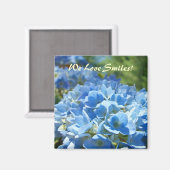 Wir Liebe lächeln! Magnete Blue Hydrangea Blume Magnet (Vorderseite/Rückseite)