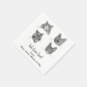 Wir Liebe, Liebe Haustiere von Hand Zeichnend Hoch Serviette (Ecke)