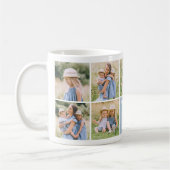 Wir Liebe Mommy Modern Dusty Blue Foto Collage Kaffeetasse (Links)