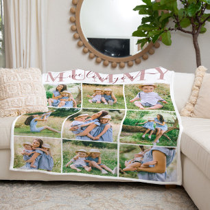 Wir Liebe Mummy Pink Mother Day Foto Collage Fleecedecke