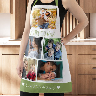 Wir Liebe Nana Grandkids 5 Foto grün Schürze