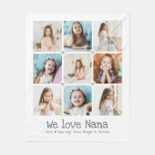 Wir Liebe Nana/Oma/Nan/Andere 9-Foto-Collage Fleecedecke (Vorderseite)