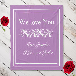 "Wir Liebe NANA" Personalisierter Cudly Lavender Fleecedecke