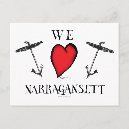 Wir Liebe Narragansett Postkarte (Vorderseite)