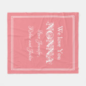 "Wir Liebe NONNA" Personalisierte Namen Lachs Fleecedecke (Vorderseite (Horizontal))