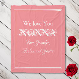 "Wir Liebe NONNA" Personalisierte Namen Lachs Fleecedecke