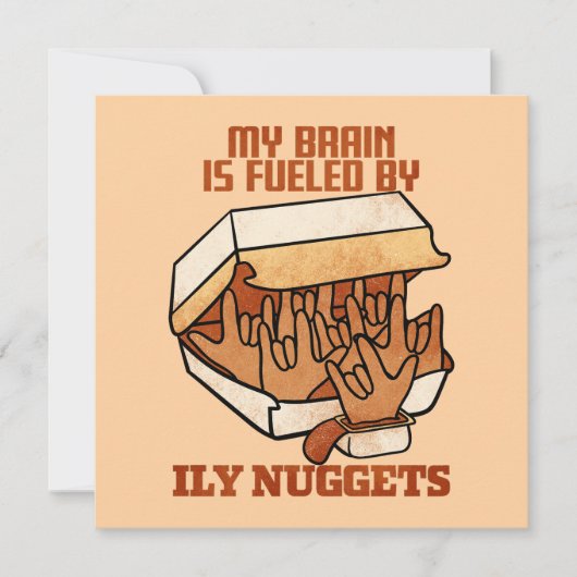 Wir Liebe Nuggets - Nugget Liebe - ASL ILY Obsessi Einladung (Vorderseite)