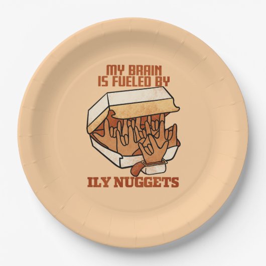 Wir Liebe Nuggets - Nugget Liebe - ASL ILY Obsessi Pappteller (Vorderseite)