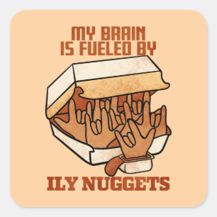 Wir Liebe Nuggets - Nugget Liebe - ASL ILY Obsessi Quadratischer Aufkleber