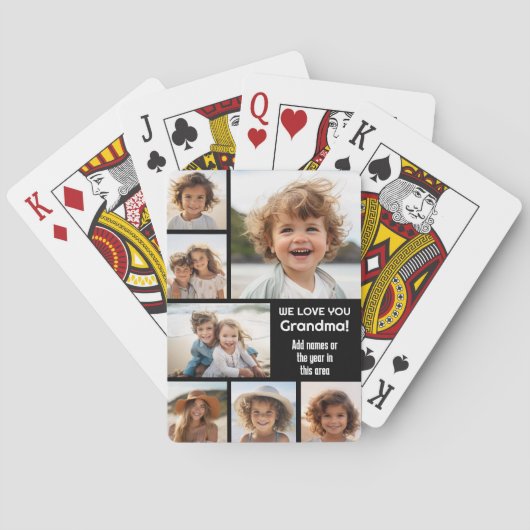 Wir Liebe Oma - FotoCollage mit 7 Fotos Spielkarten (Rückseite)