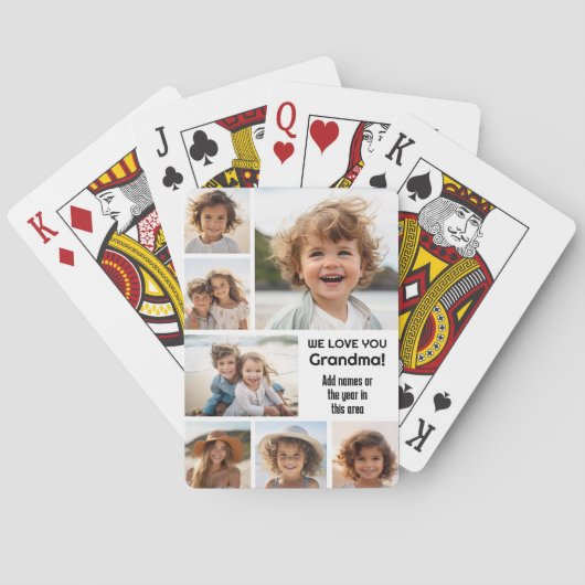 Wir Liebe Oma - FotoCollage mit 7 Fotos Spielkarten (Rückseite)