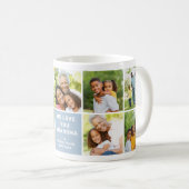 Wir Liebe Oma Modern Dusty Blue Foto Collage Kaffeetasse (VorderseiteRechts)