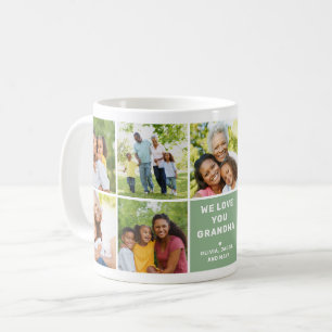 Wir Liebe Oma Modern Green Foto Collage Kaffeetasse