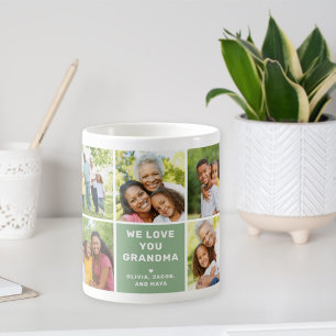 Wir Liebe Oma Modern Green Foto Collage Kaffeetasse