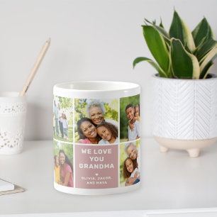 Wir Liebe Oma Moderne Dusty Rose FotoCollage Kaffeetasse