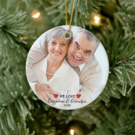 Wir Liebe Oma & Opa 2 Foto Weihnachten Keramik Ornament