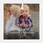 Wir Liebe Oma & Opa Ornament Aus Glas (Rückseite)