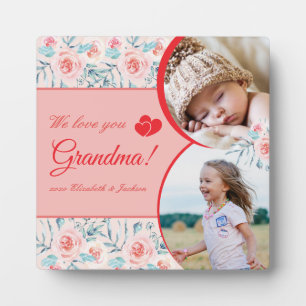 Wir Liebe Oma Pink Flora Valentinstag Foto Fotoplatte