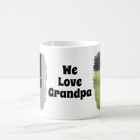 Wir Liebe Opa vollständig anpassbar zwei Foto Kaffeetasse (Mittel)