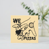 Wir Liebe Pizzas - Pizza Liebe - ASL ILY Obsession Einladung (Stehend Vorderseite)